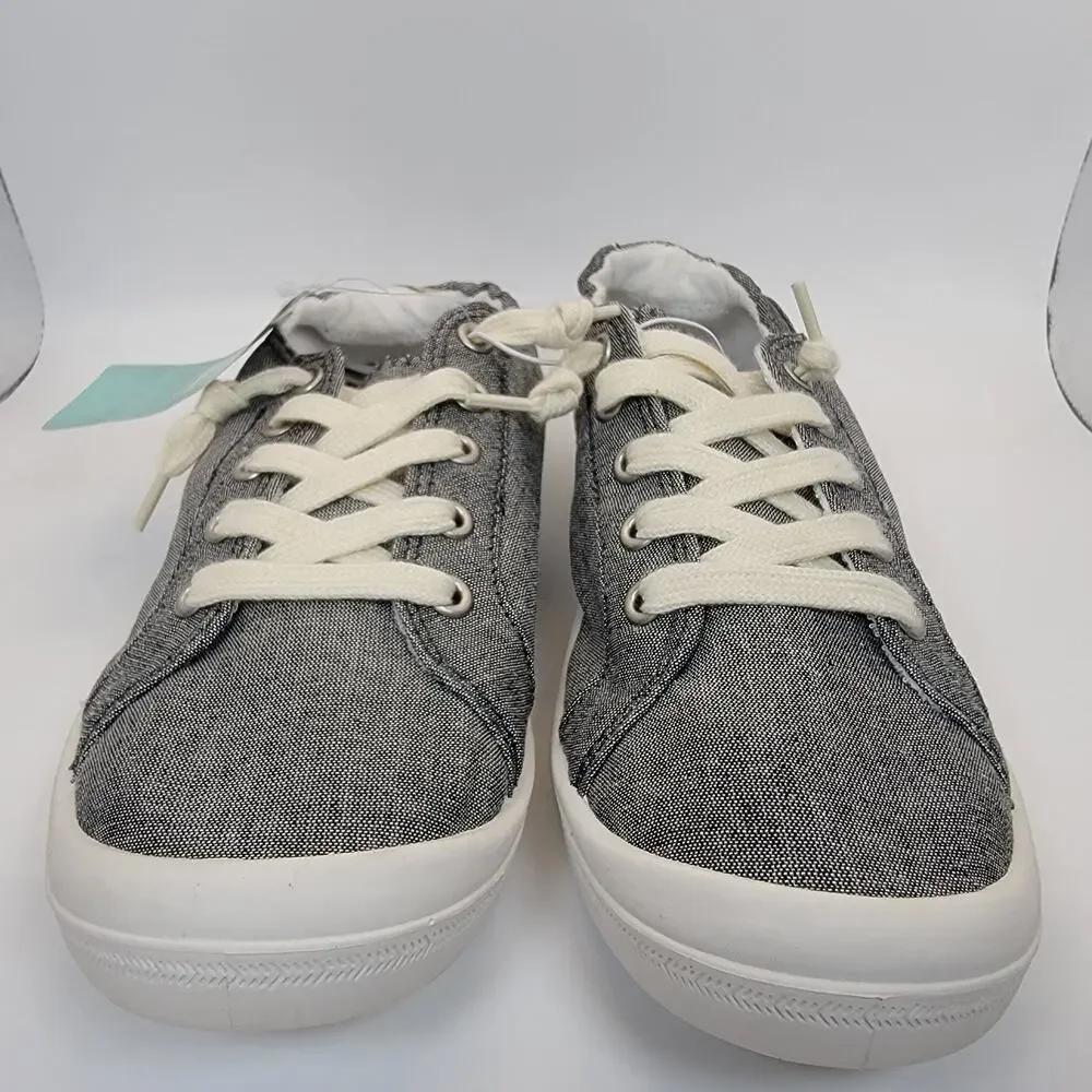 Magellan Outdoors Casual Shoes Womens 9B Gray Canvas Lace Up Comfort Sneaker - Picture 2 of 8